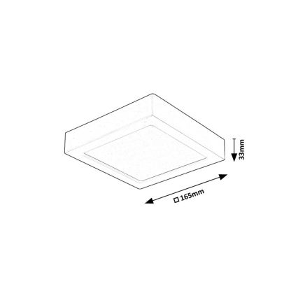 Rabalux - LED-Deckenleuchte LED/15W/230V 3000K 16x16 cm schwarz