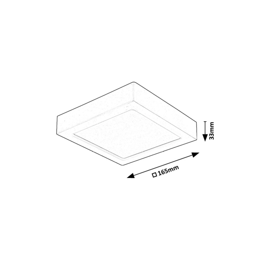 Rabalux - LED-Deckenleuchte LED/15W/230V 3000K 16x16 cm schwarz