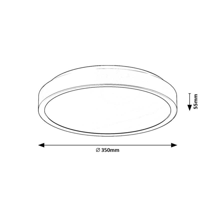 Rabalux - LED-Deckenleuchte für Badezimmer LED/36W/230V IP44 4000K d 35 cm schwarz
