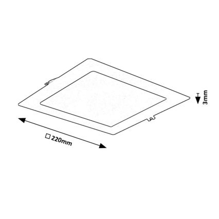 Rabalux - LED-Einbauleuchte LED/18W/230V 22x22 cm schwarz