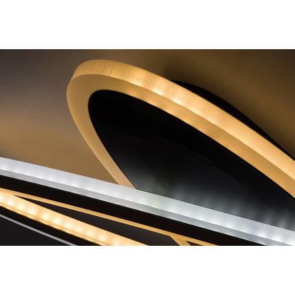 Rabalux - Dimmbare LED-Deckenleuchte LED/70W/230V 3000/4000/6000K schwarz + Fernbedienung Ø 70 cm