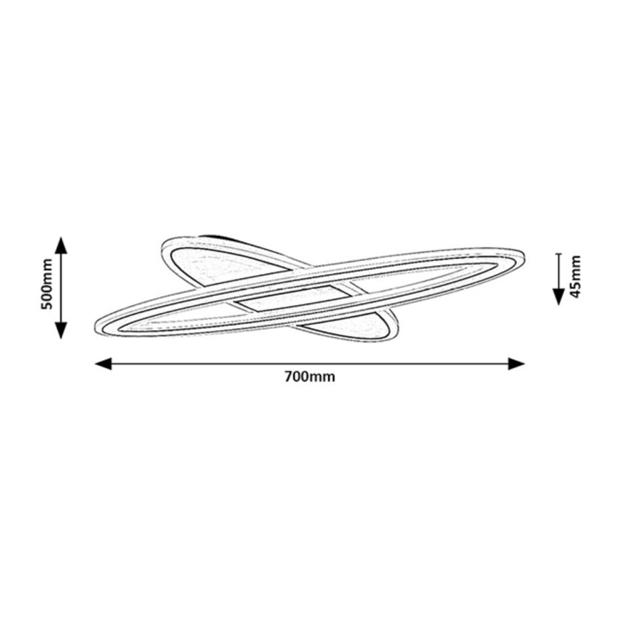 Rabalux - Dimmbare LED-Deckenleuchte LED/70W/230V 3000/4000/6000K schwarz + Fernbedienung Ø 70 cm