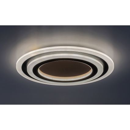 Rabalux - dimmbare LED-Deckenleuchte LED/56W/230V 3000/4000/6000K matt-chrom/schwarz + Fernbedienung Ø 45 cm