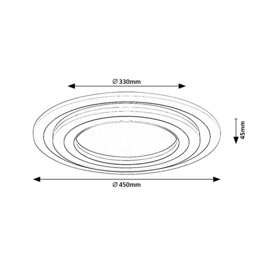Rabalux - LED-dimmbare Deckenleuchte LED/56W/230V 3000/4000/6000K mattchrom + Fernbedienung Ø 45 cm
