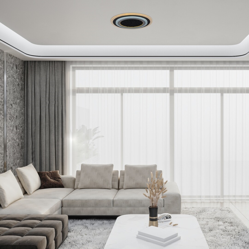 Rabalux - dimmbare LED-Deckenleuchte LED/56W/230V 3000/4000/6000K schwarz + Fernbedienung Ø 45 cm