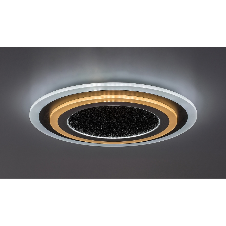 Rabalux - dimmbare LED-Deckenleuchte LED/56W/230V 3000/4000/6000K schwarz + Fernbedienung Ø 45 cm