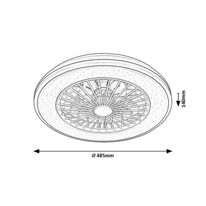 Rabalux - LED dimmbares Deckenleuchte mit Ventilator LED/48W/230V 3000-6500K + Fernbedienung