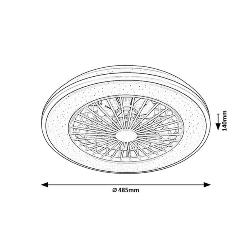Rabalux - LED dimmbares Deckenleuchte mit Ventilator LED/48W/230V 3000-6500K + Fernbedienung