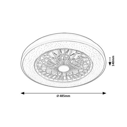 Rabalux - Dimmbare LED-Deckenleuchte mit Ventilator LED/48W/230V 3000-6500K + Fernbedienung