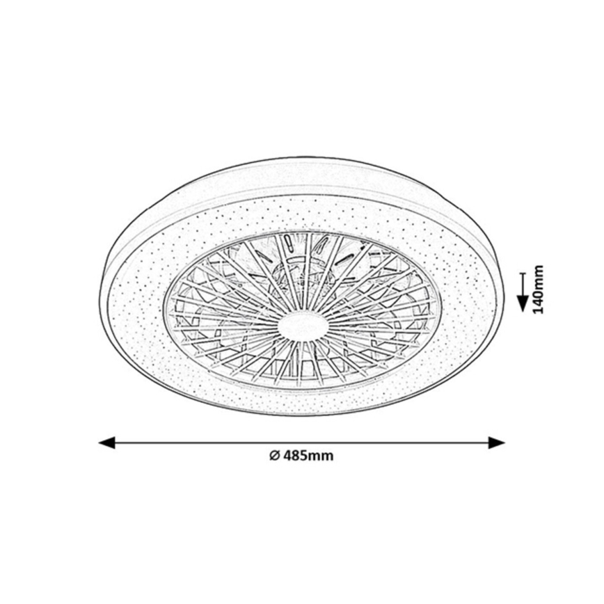 Rabalux - Dimmbare LED-Deckenleuchte mit Ventilator LED/48W/230V 3000-6500K + Fernbedienung