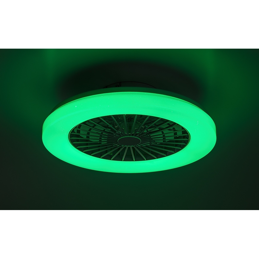 Rabalux - Dimmbare LED-RGB-Deckenleuchte mit Ventilator LED/48W/230V 3000-6500K + Fernbedienung