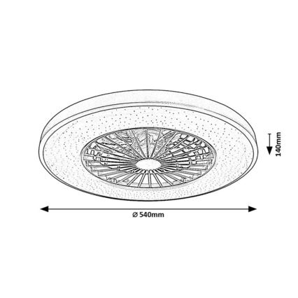 Rabalux - Dimmbare LED-Deckenleuchte mit Ventilator LED/72W/230V 3000-6500K + Fernbedienung