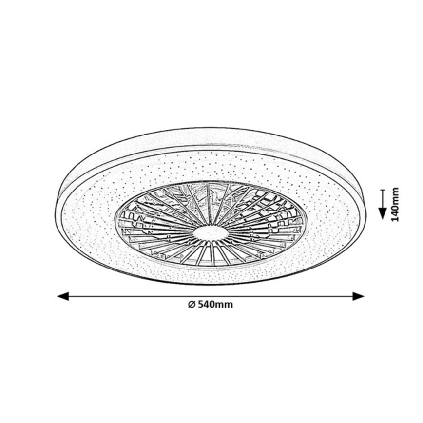 Rabalux - Dimmbare LED-Deckenleuchte mit Ventilator LED/72W/230V 3000-6500K + Fernbedienung