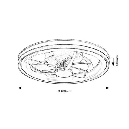Rabalux - Dimmbare LED-Deckenleuchte mit Ventilator LED/40W/230V 3000/4000/6000K Wi-Fi + Fernbedienung