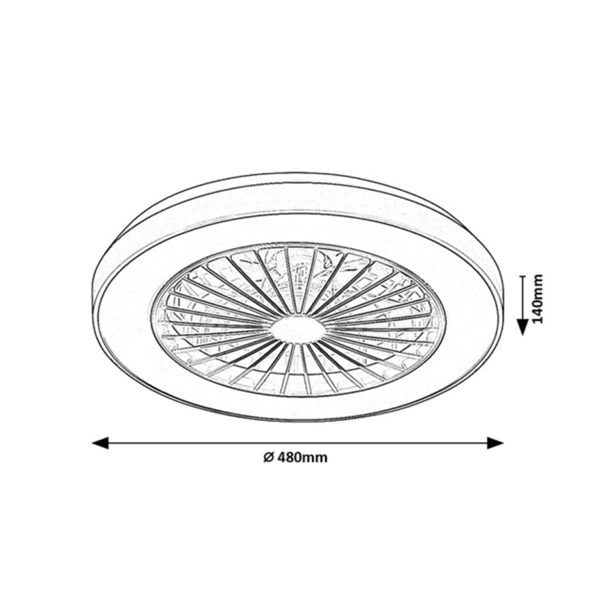 Rabalux - Dimmbare LED-Deckenleuchte mit Ventilator LED/40W/230V 3000/4000/6000K Wi-Fi + Fernbedienung