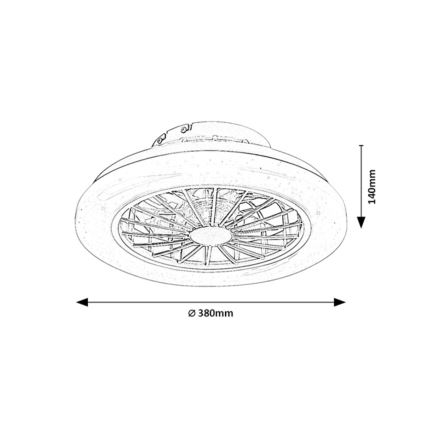 Rabalux - LED dimmbare Deckenleuchte mit Ventilator LED/24W/230V 3000-6500K + Fernbedienung