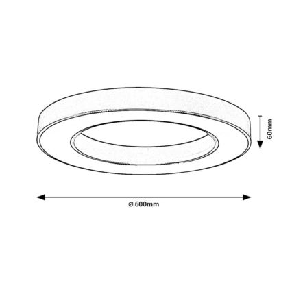Rabalux – Dimmbare LED-Deckenleuchte, LED/45W/230V, 3000–6500 K, Ø 60 cm, goldfarben, inkl. Fernbedienung
