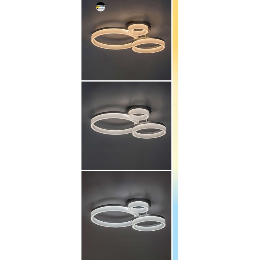 Rabalux - LED-Deckenleuchte LED/24W/230V 3000/4000/6500K 38x51 cm mattchrom