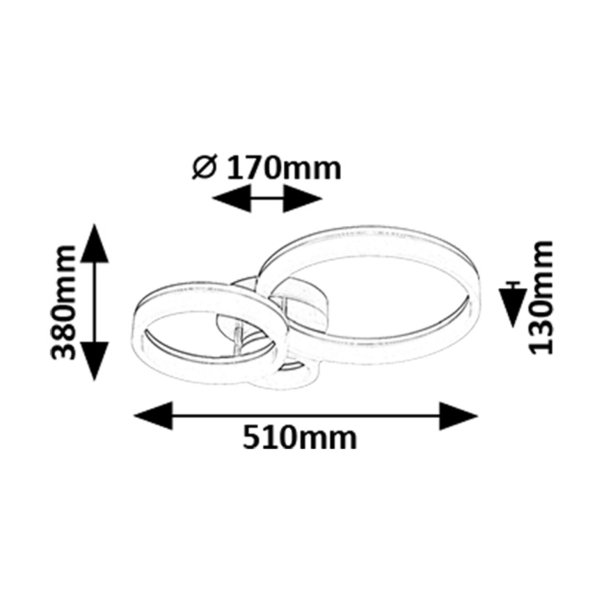 Rabalux - LED-Deckenleuchte LED/24W/230V 3000/4000/6500K 38x51 cm mattchrom
