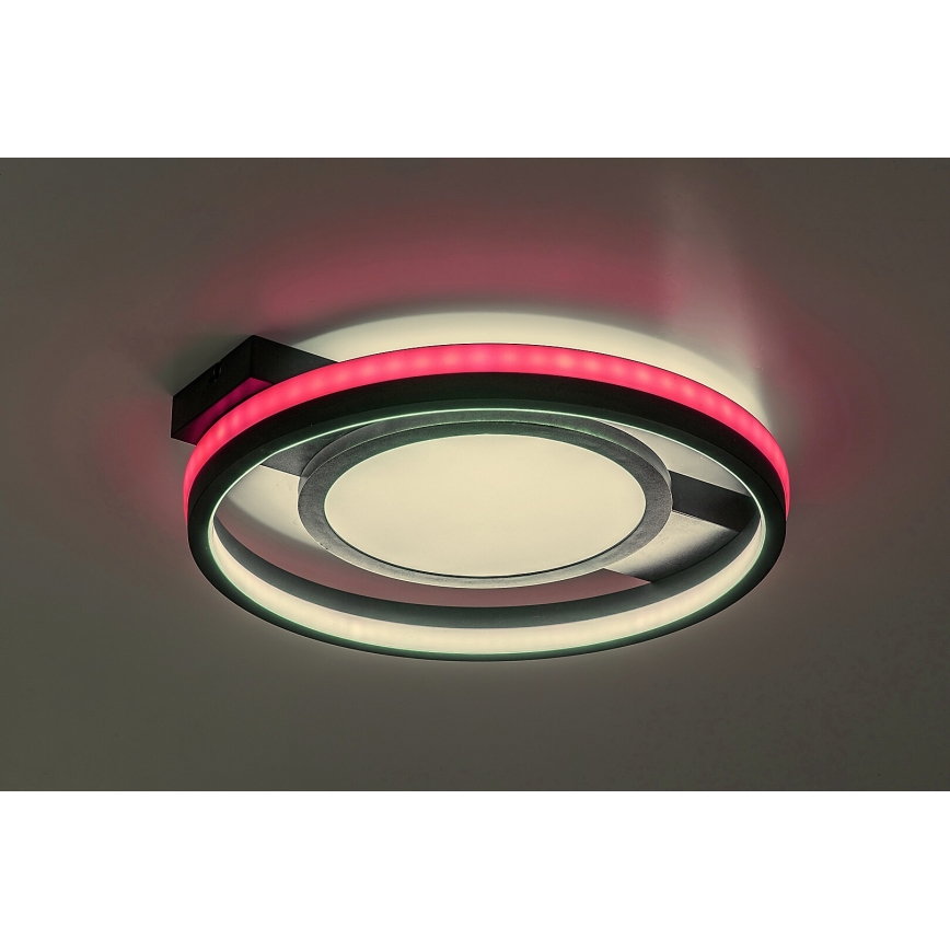Rabalux - RGB-dimmbare LED-Deckenleuchte, 40 W, 230 V, 3000-6500 K, mit Fernbedienung, Ø 43 cm