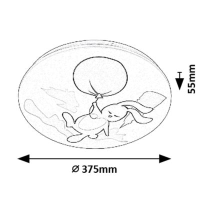 Rabalux - LED-Deckenleuchte für Kinderzimmer LED/24W/230V 3000K Ø 37,5 cm