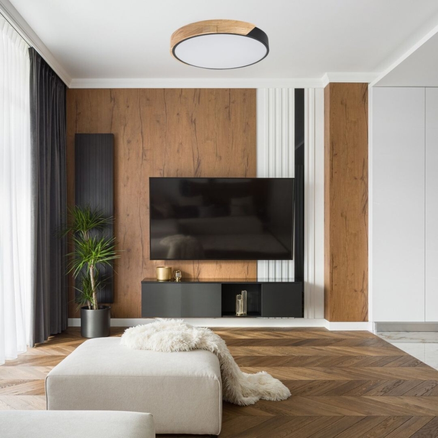 Rabalux - LED-Deckenleuchte LED/42 W/230 V 3000/4000/6500 K schwarz/Eiche Ø 41 cm