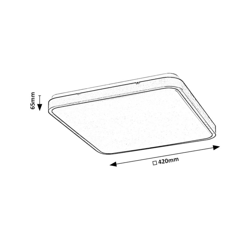 Rabalux - Dimmbare LED-Deckenleuchte für Badezimmer LED/36W/230V 3000-6000K IP44 42x42 cm weiß + Fernbedienung