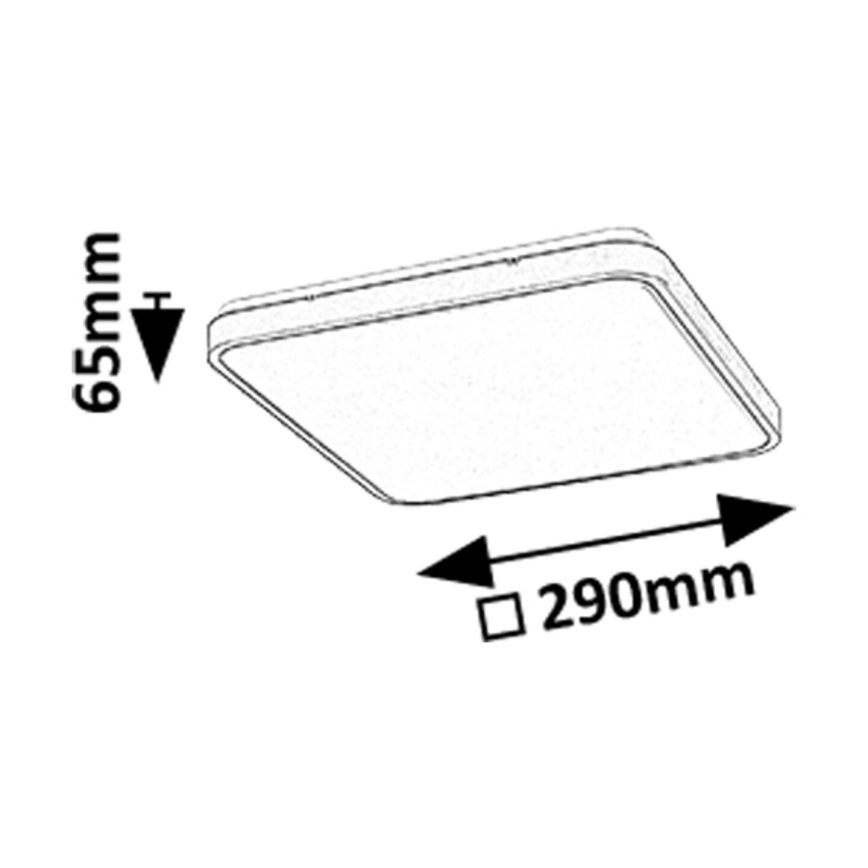 Rabalux - LED-Deckenleuchte für Badezimmer LED/24W/230V 3000/4000/6000K IP44 29x29 cm schwarz