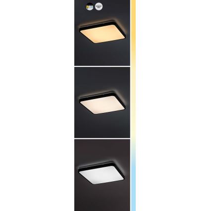Rabalux - LED-Deckenleuchte für Badezimmer LED/36W/230V 3000/4000/6000K IP44 42x42 cm schwarz