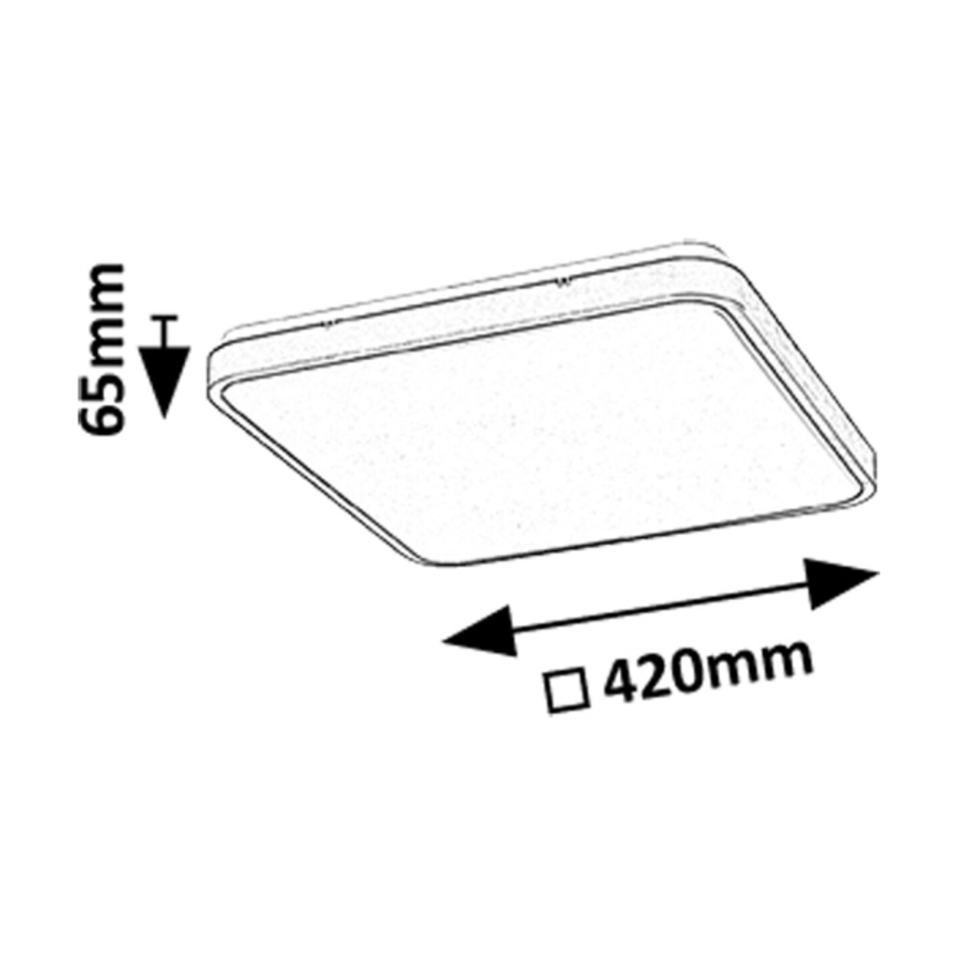 Rabalux - LED-Deckenleuchte für Badezimmer LED/36W/230V 3000/4000/6000K IP44 42x42 cm schwarz