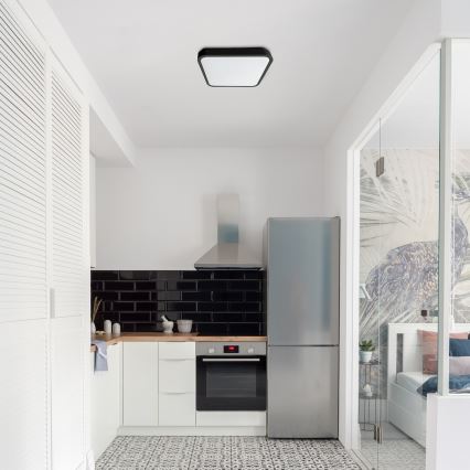 Rabalux - Dimmbare LED-Deckenleuchte für Badezimmer LED/36W/230V 3000-6000K IP44 42x42 cm schwarz + Fernbedienung
