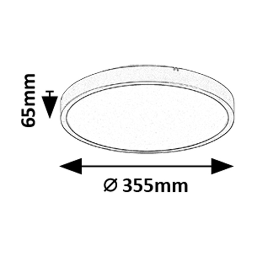 Rabalux - LED-Deckenleuchte für Badezimmer LED/24W/230V 3000/4000/6000K IP44 d 35,5 cm schwarz
