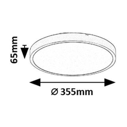 Rabalux - Dimmbare LED-Deckenleuchte für Badezimmer LED/24W/230V 3000-6000K IP44 d 35,5 cm schwarz + Fernbedienung