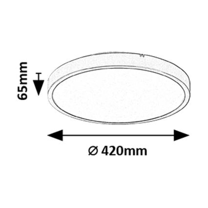 Rabalux - Dimmbare LED-Deckenleuchte für Badezimmer LED/36W/230V 3000-6000K IP44 d 42 cm schwarz + Fernbedienung