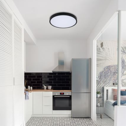 Rabalux - Dimmbare Badezimmer-Deckenleuchte (LED RGB) LED/36W/230V 3000-6000K Wi-Fi Tuya IP44 d 42 cm schwarz + Fernbedienung