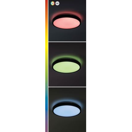 Rabalux - LED RGB Dimmbare Badezimmer-Deckenleuchte LED/36W/230V 3000-6000K Wi-Fi Tuya IP44 d 42 cm schwarz