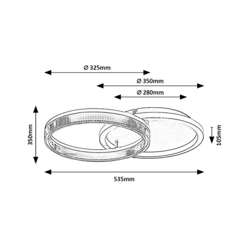 Rabalux - Dimmbare LED-Deckenleuchte LED/22W/230V 3000-6500K 53,5x35 cm + Fernbedienung