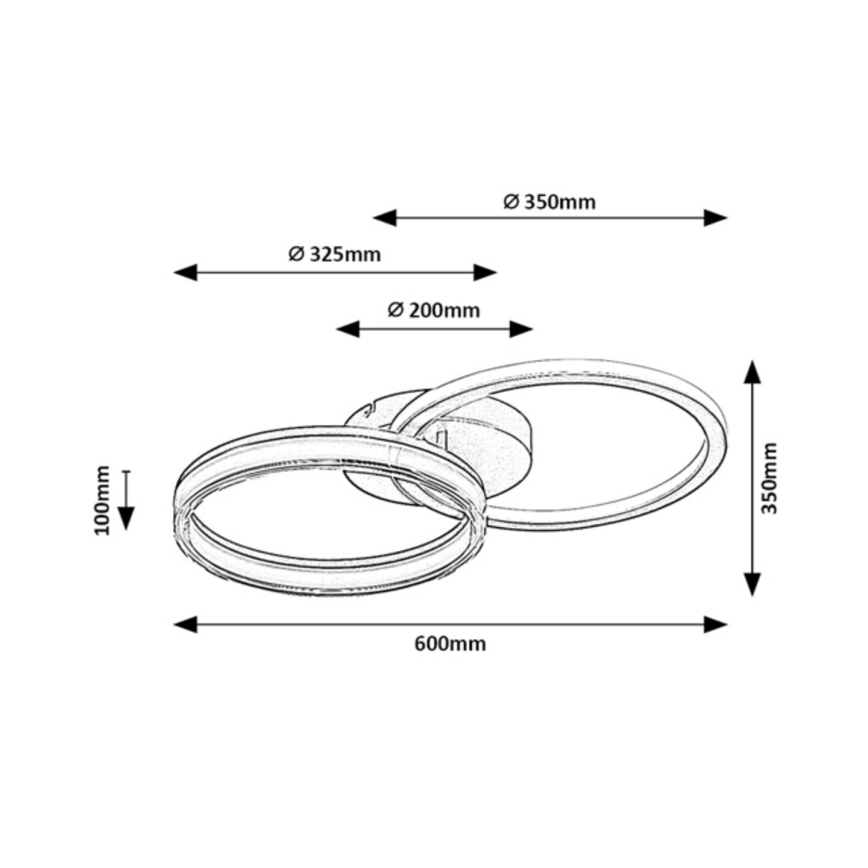 Rabalux - Dimmbare LED Deckenleuchte LED/38W/230V 3000-6500K 60x35 cm + Fernbedienung
