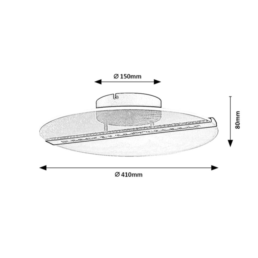 Rabalux - LED-Deckenleuchte LED/20W/230V 3000 Ø 41 cm schwarz/transparent