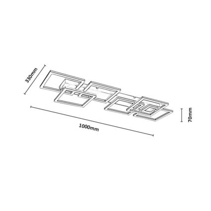 Rabalux - dimmbare LED-Deckenleuchte LED/40W/230V 3000-6500K 33x100 cm goldfarben + Fernbedienung