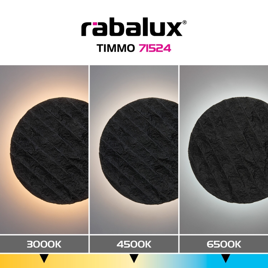 Rabalux - LED Wandleuchte LED/12W/230V 3000/4500/6500K schwarz