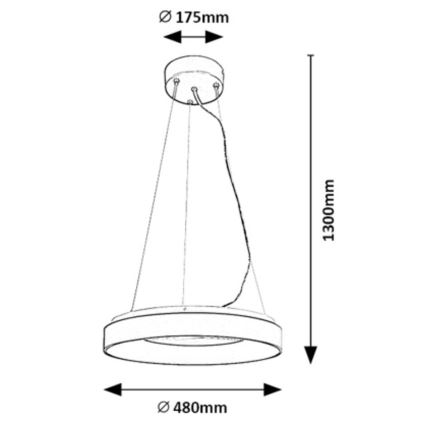 Rabalux - Dimmbare LED-Hängeleuchte an Schnur LED/38W/230V 3000-6500K schwarz + Fernbedienung