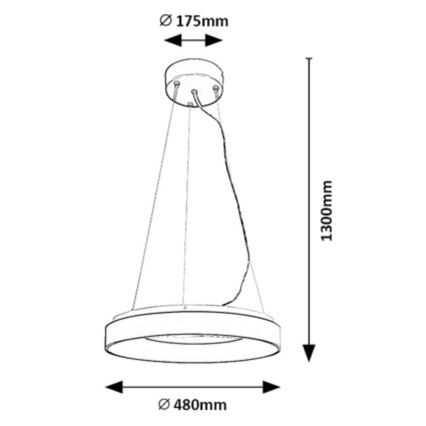 Rabalux - Dimmbare LED-Hängeleuchte an Schnur LED/38W/230V 3000-6500K weiß + Fernbedienung