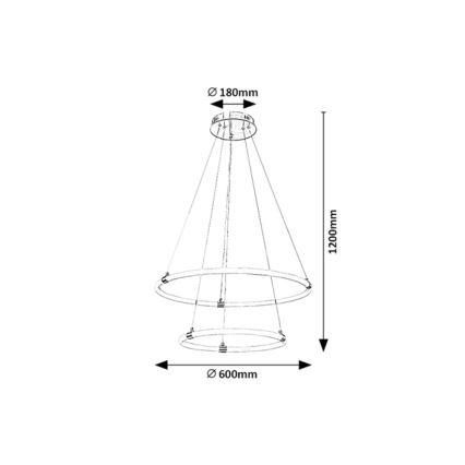 Rabalux - Dimmbare LED-Hängeleuchte an Schnur LED/55W/230V + Fernbedienung