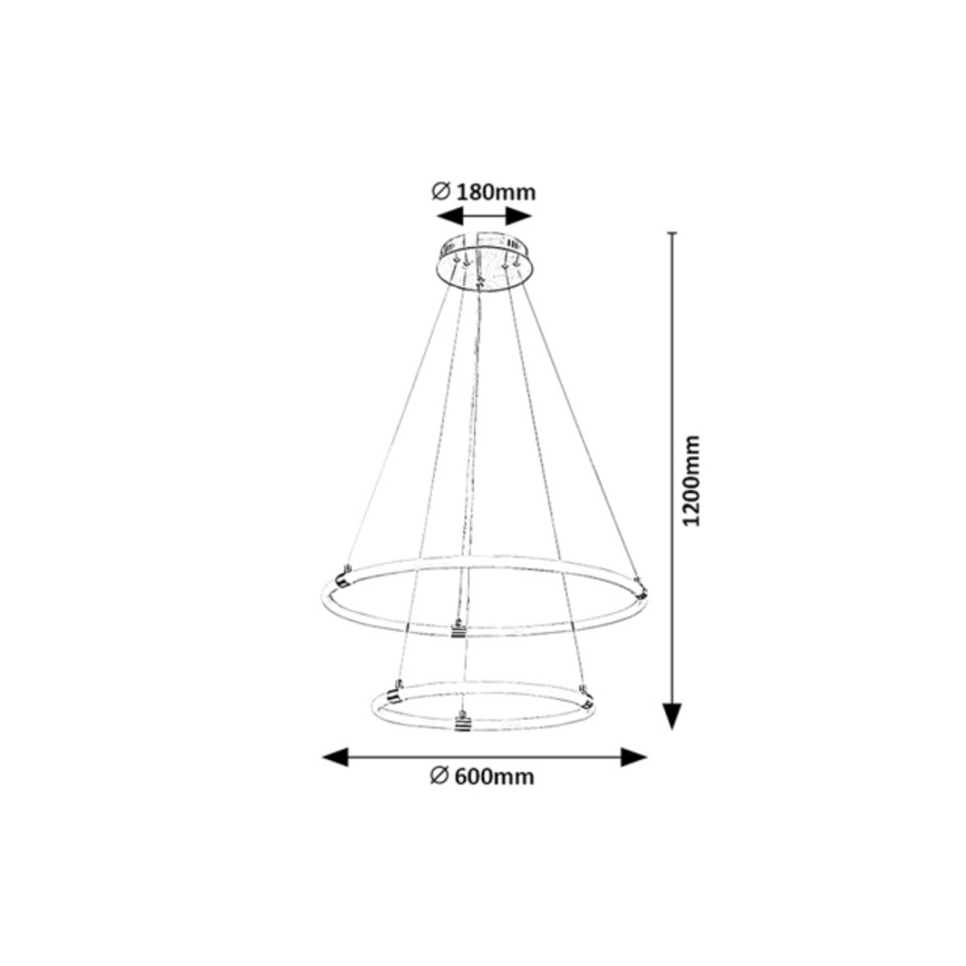 Rabalux - LED dimmbare Hängeleuchte an Kabel LED/55W/230V + Fernbedienung