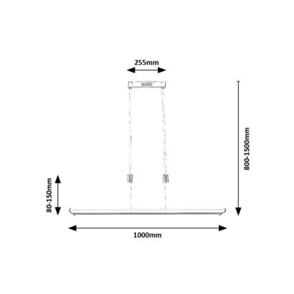 Rabalux - LED RGB dimmbare Hängeleuchte an Seil LED/24W/230V Wi-Fi Tuya + Fernbedienung