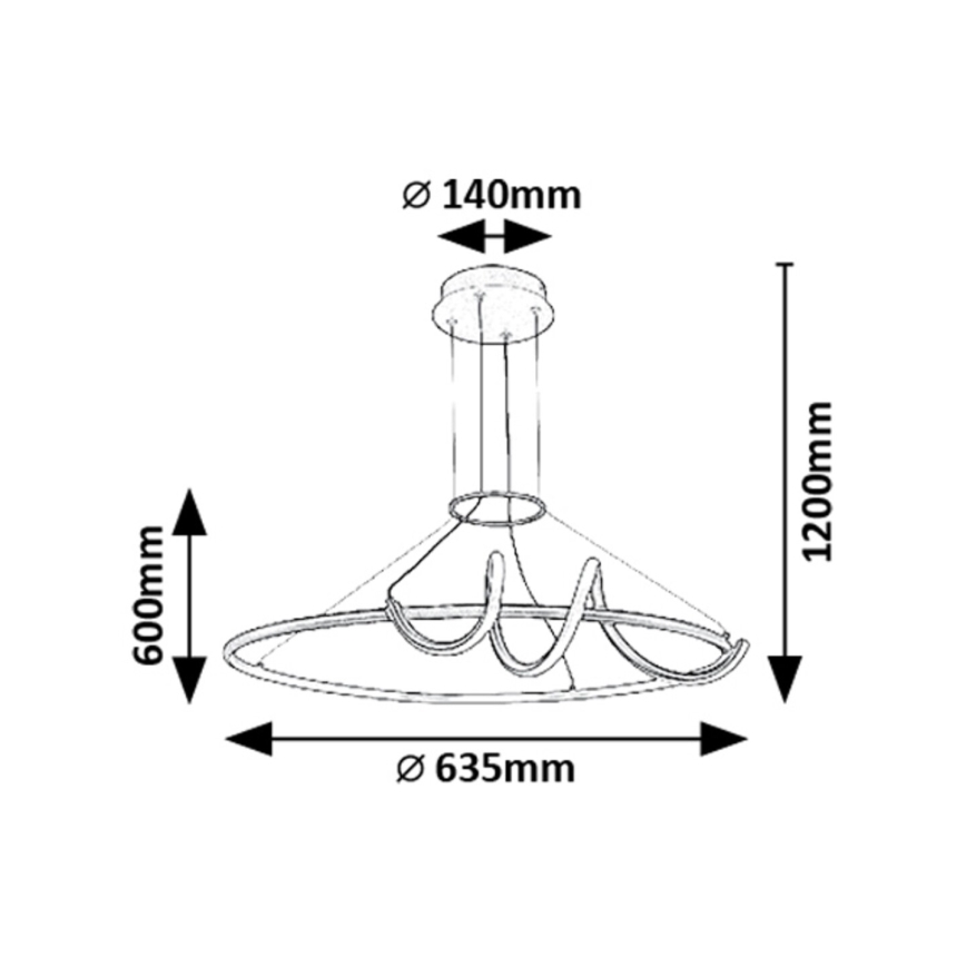 Rabalux - Dimmbare LED-Hängeleuchte LED/46W/230V 3000-6500K + Fernbedienung