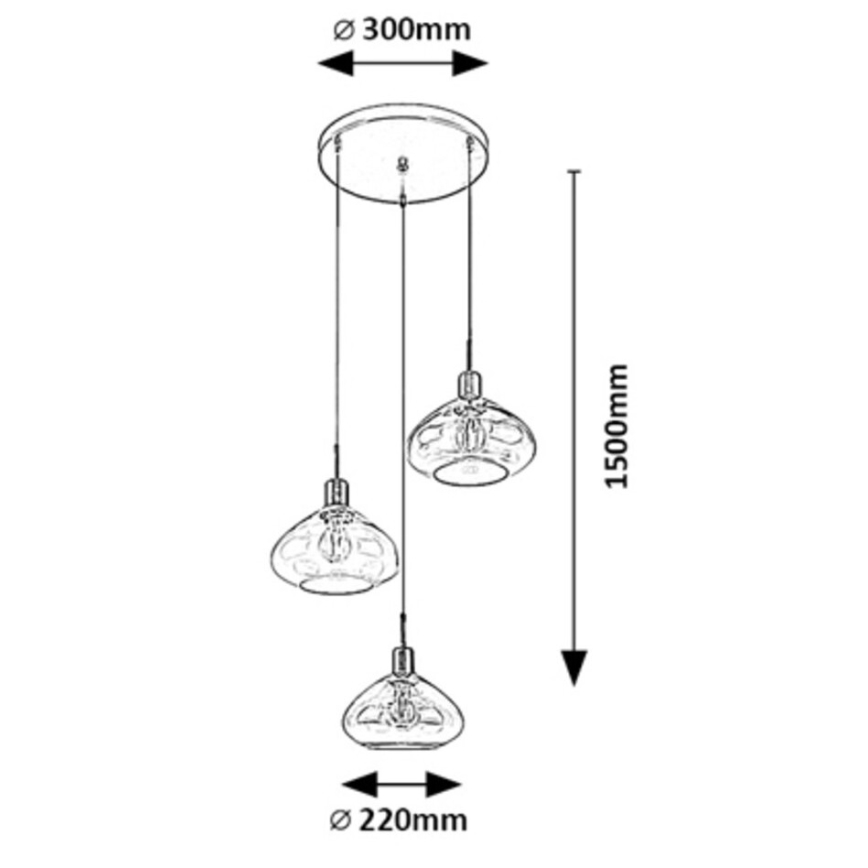 Rabalux - Deckenleuchte an Kabel 3xE27/40W/230V