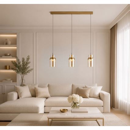 Rabalux - LED Pendelleuchte an Kabel LED/27W/230V 3000K goldfarben