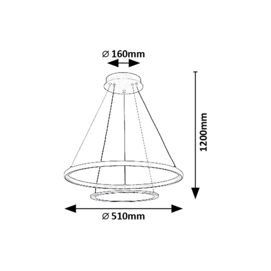 Rabalux - Dimmbare LED-Hängeleuchte LED/42W/230V 3000-6500K + Fernbedienung